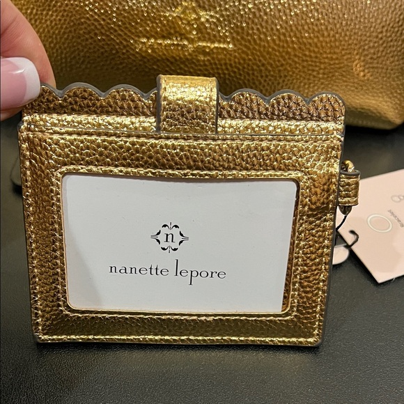 Nanette Lepore |  Gold Crossbody Bag Set w/ Matching Wallet, Bag Charm - Picture 13 of 15